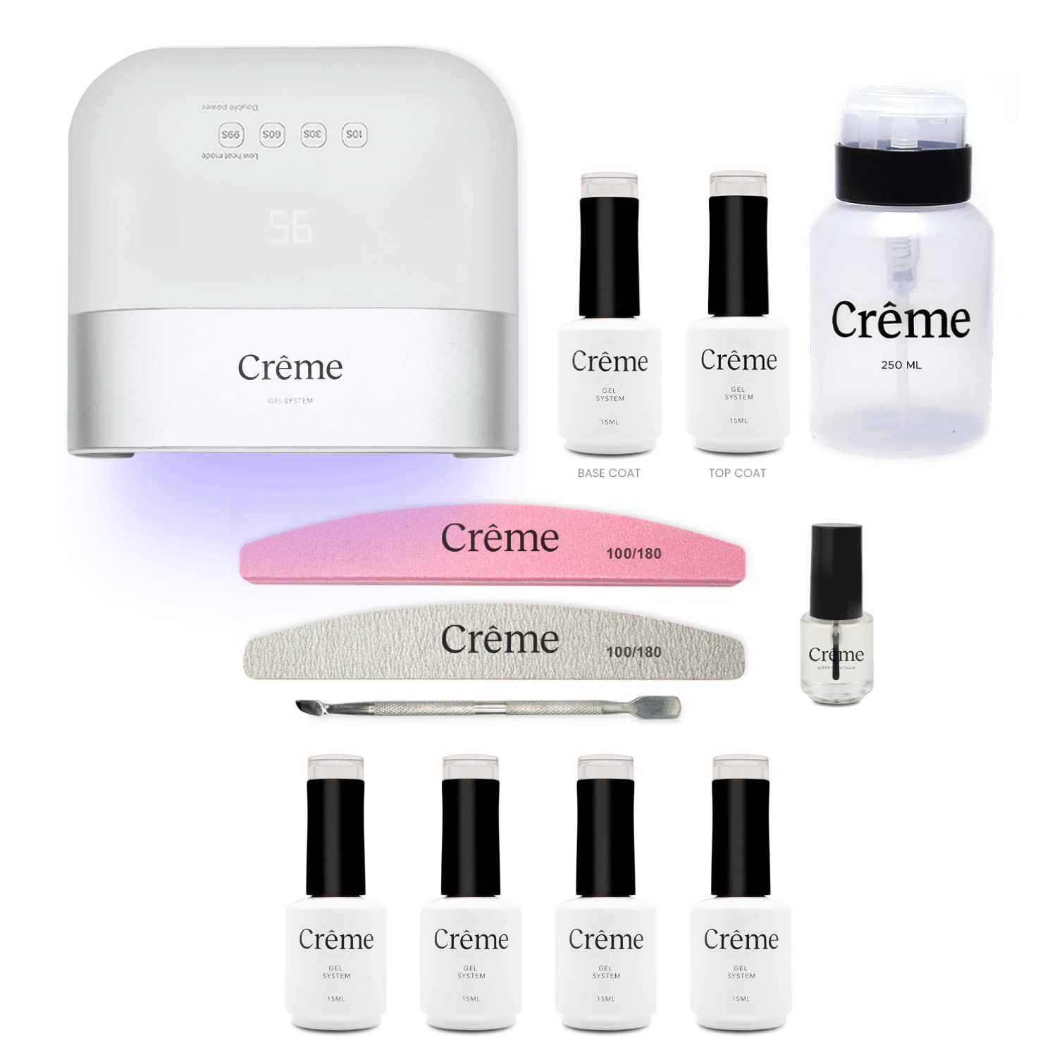PERSONAL PLUS KIT | Kit Pro Uñas Gel Todo en Uno con Lámpara Portátil | 12 Piezas